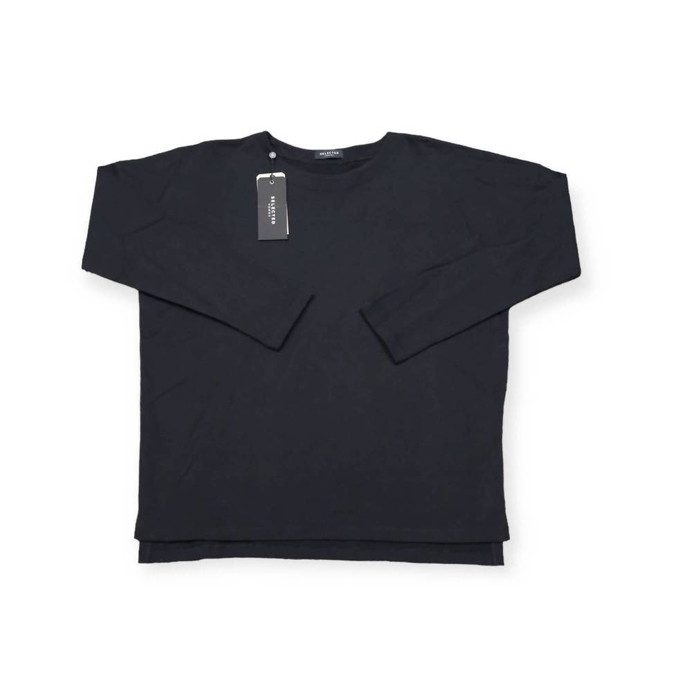 NEW SELECTED men's nakasaki crew sweater in black